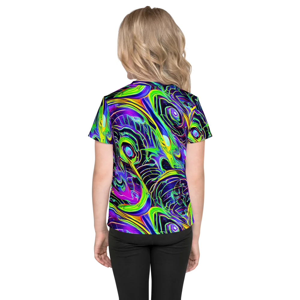 Circuit Bloom on Kids Crew Neck T-Shirt — Back