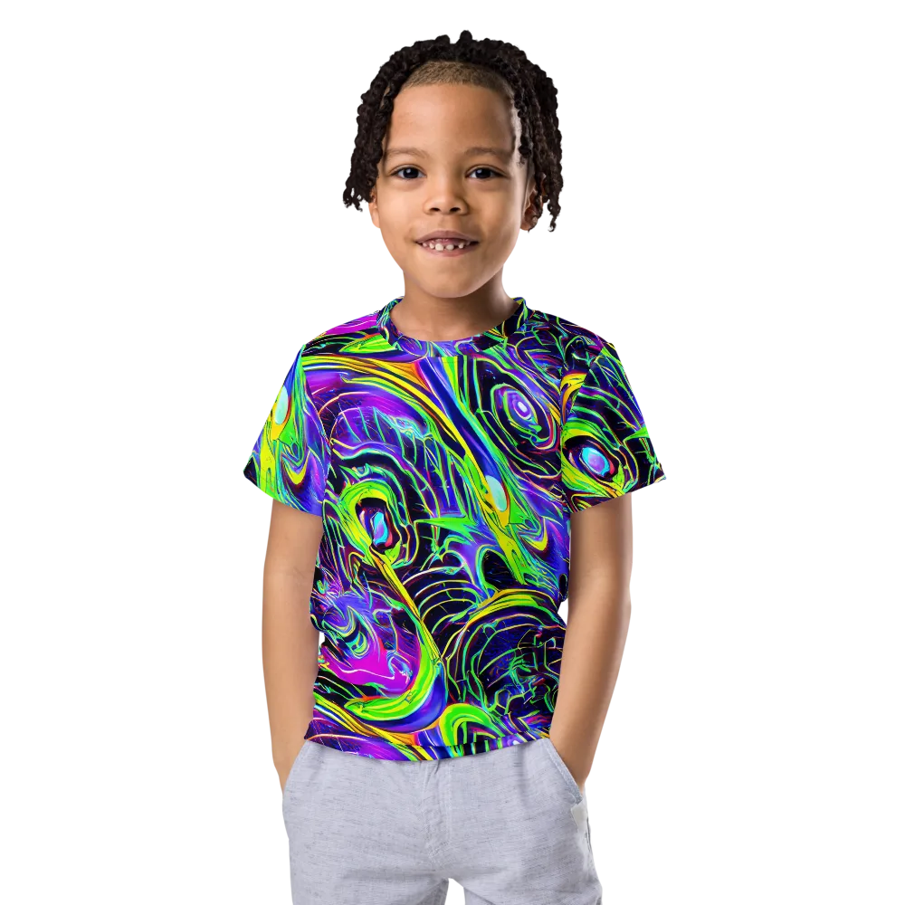 Circuit Bloom on Kids Crew Neck T-Shirt — Front