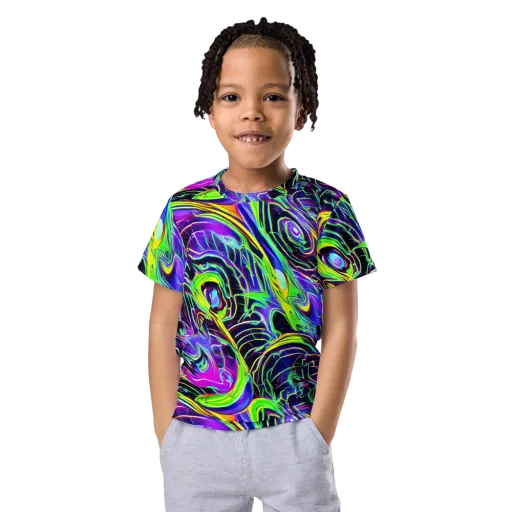 Circuit Bloom on a Kids Crew Neck T-Shirt