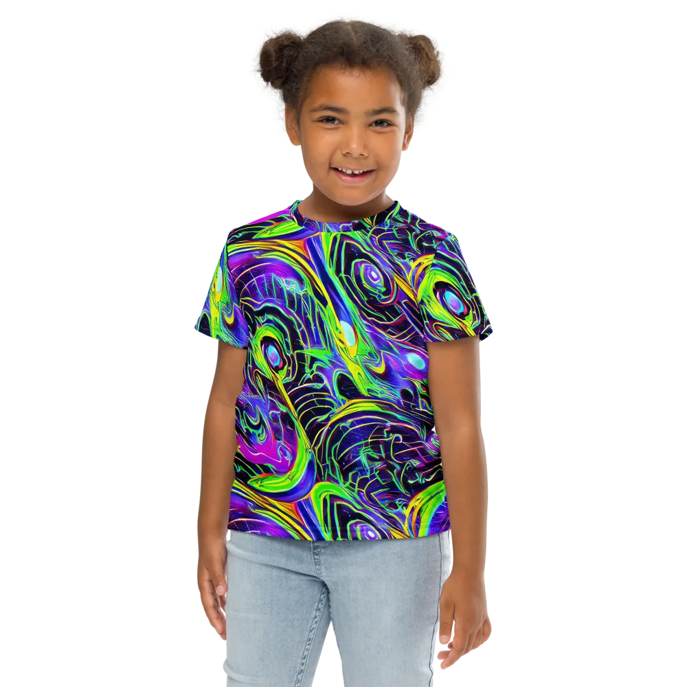 Circuit Bloom on Kids Crew Neck T-Shirt — Front