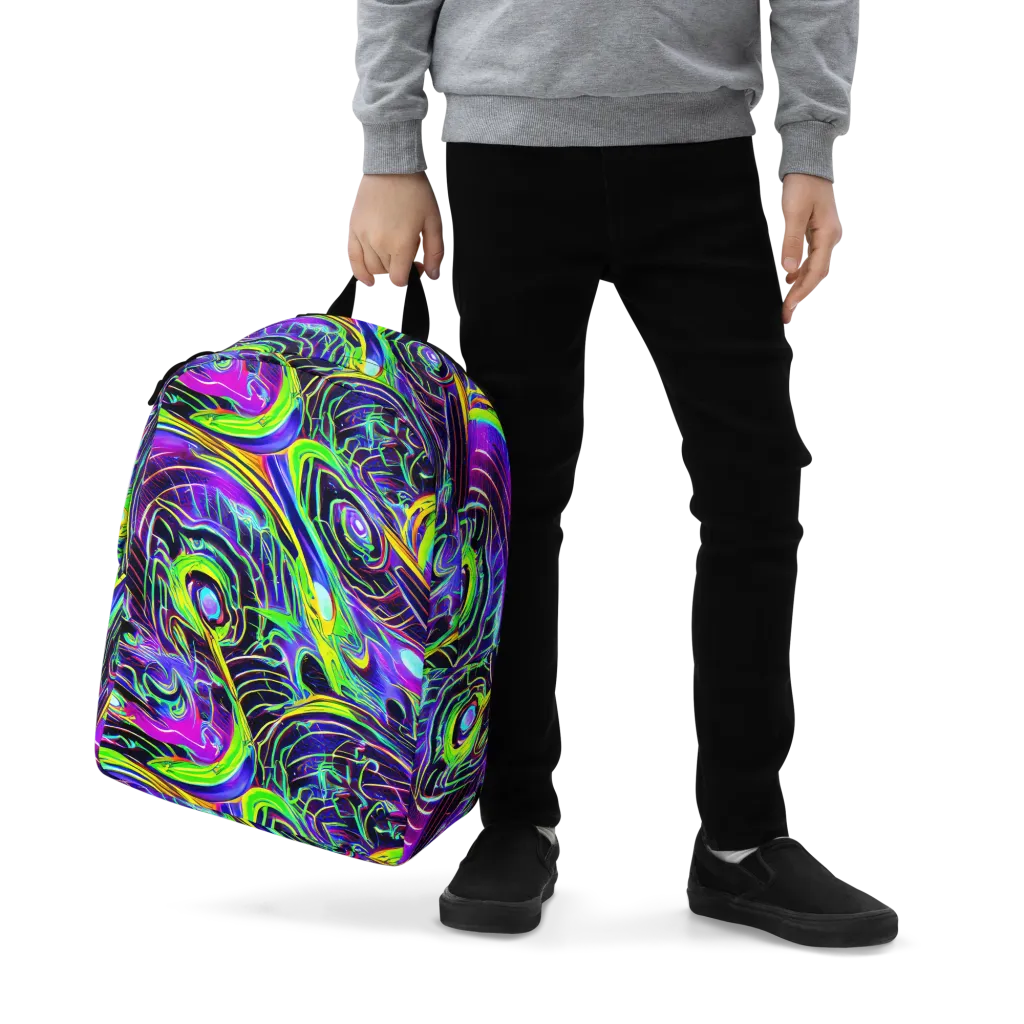 Circuit Bloom on Minimalist Backpack — Zoomed-in