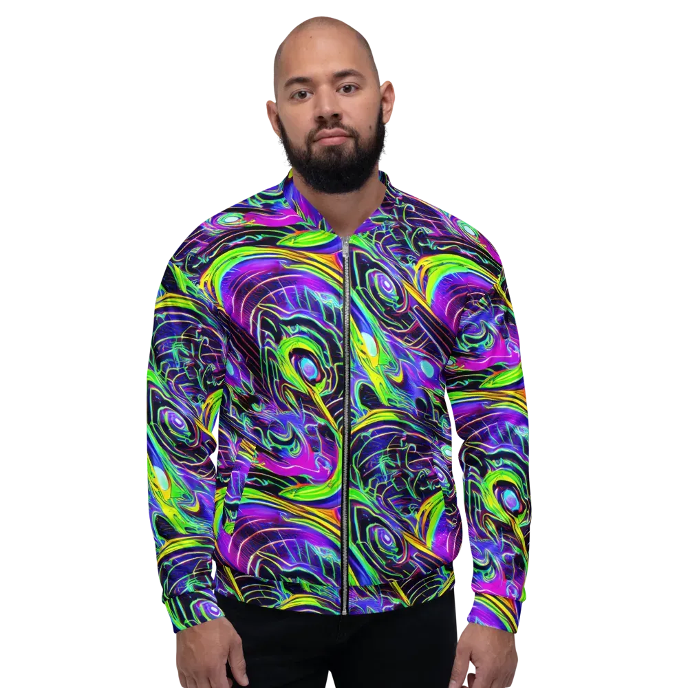 Circuit Bloom on Bomber Jacket — Front
