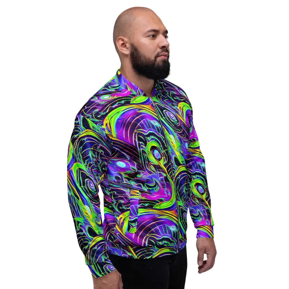 Circuit Bloom on Bomber Jacket — Right