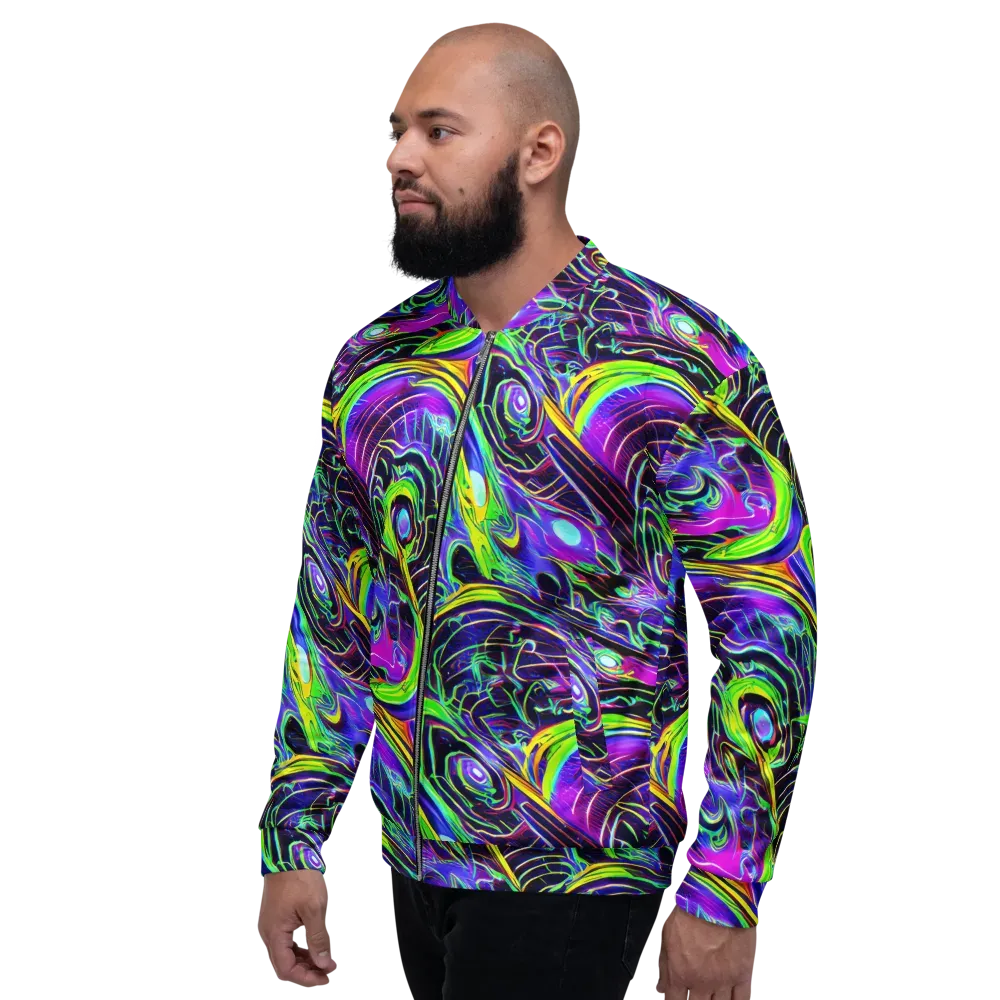 Circuit Bloom on Bomber Jacket — Left
