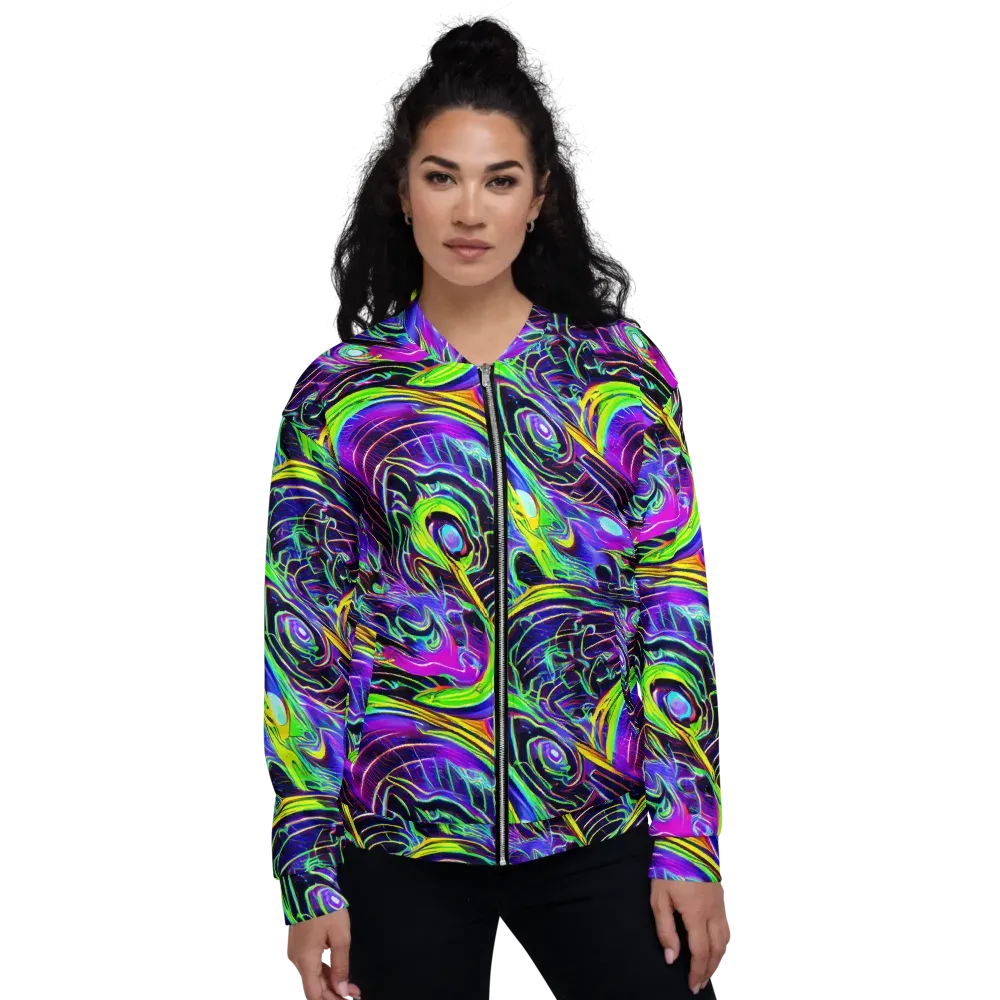 Circuit Bloom on Bomber Jacket — Front
