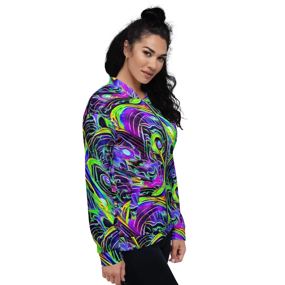 Circuit Bloom on Bomber Jacket — Right