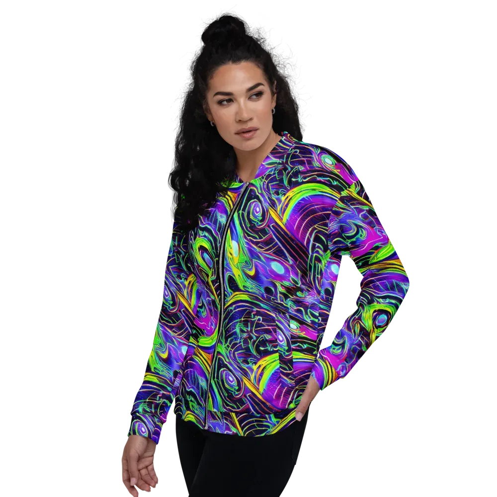 Circuit Bloom on Bomber Jacket — Left