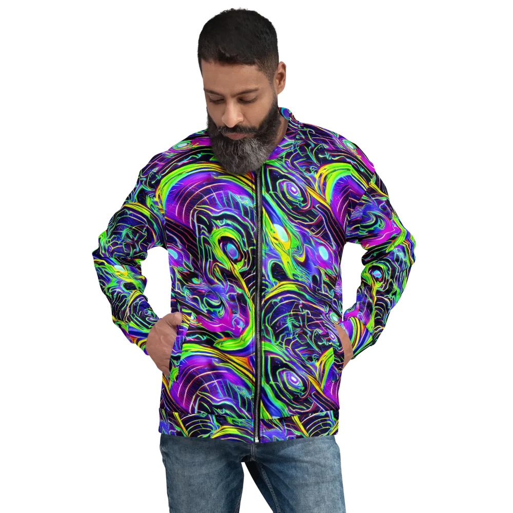 Circuit Bloom on Bomber Jacket — Front