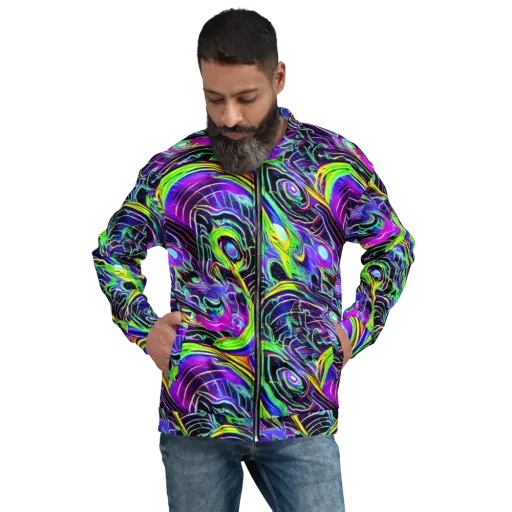 Circuit Bloom on a Bomber Jacket