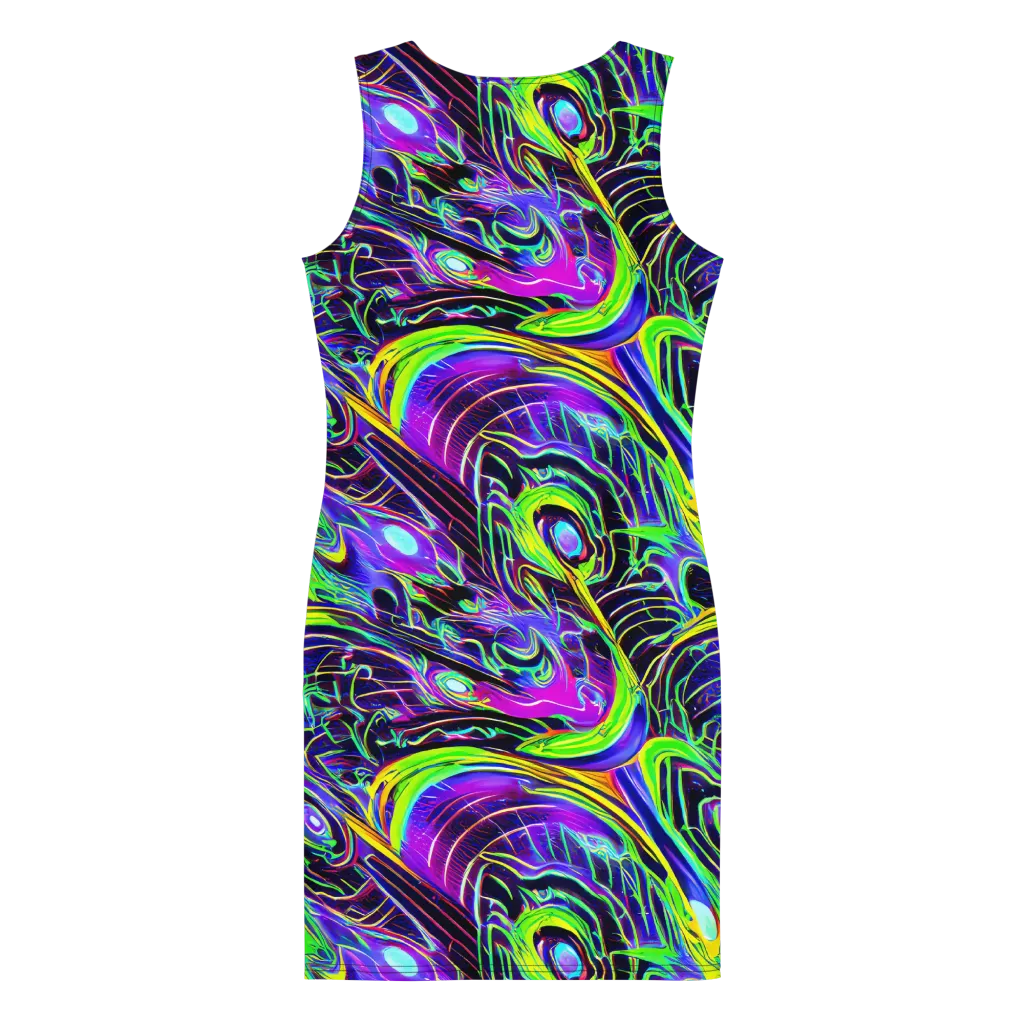 Circuit Bloom on Bodycon Dress — Back