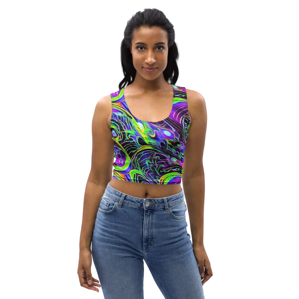 Circuit Bloom on Crop Top — Front
