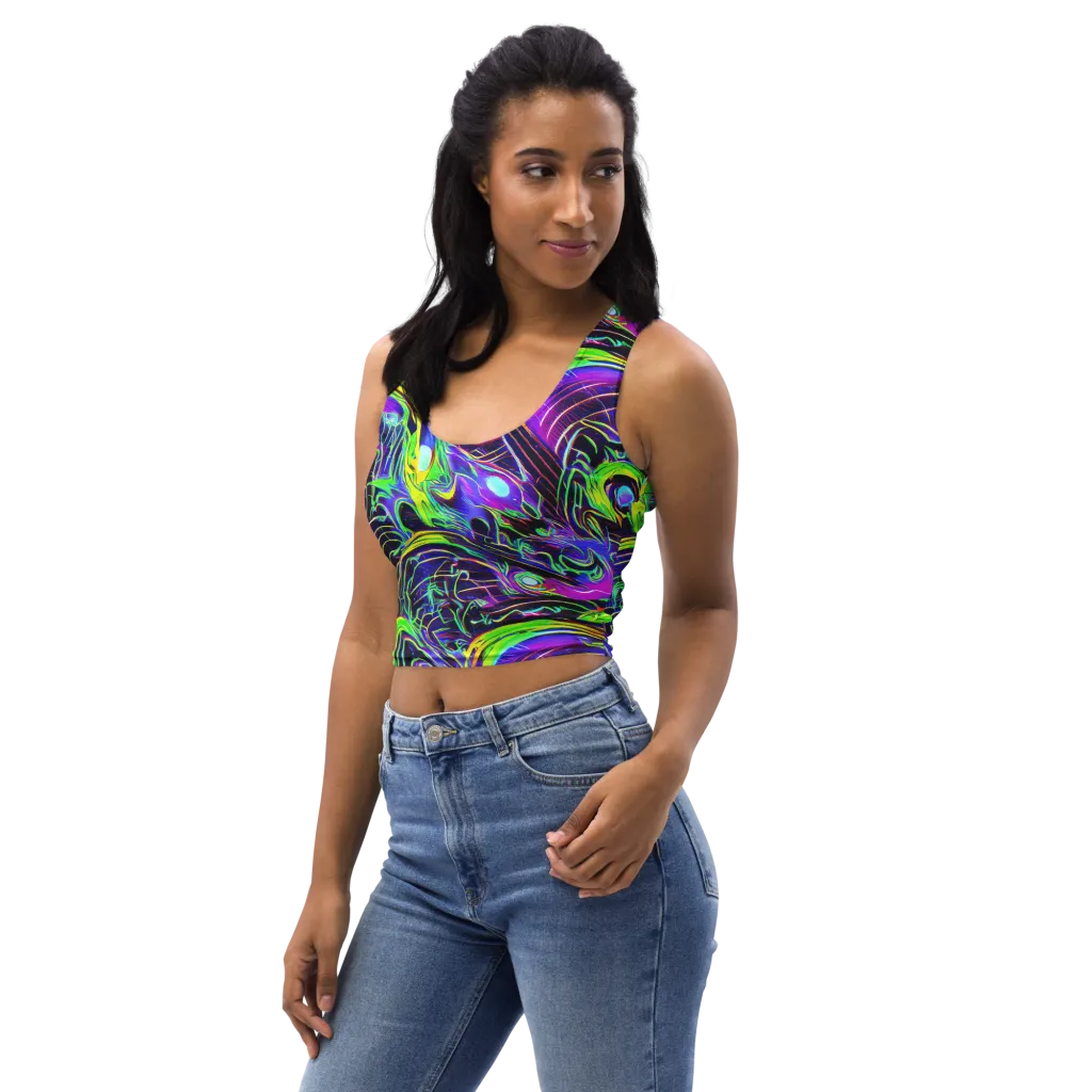 Circuit Bloom on Crop Top — Left Front