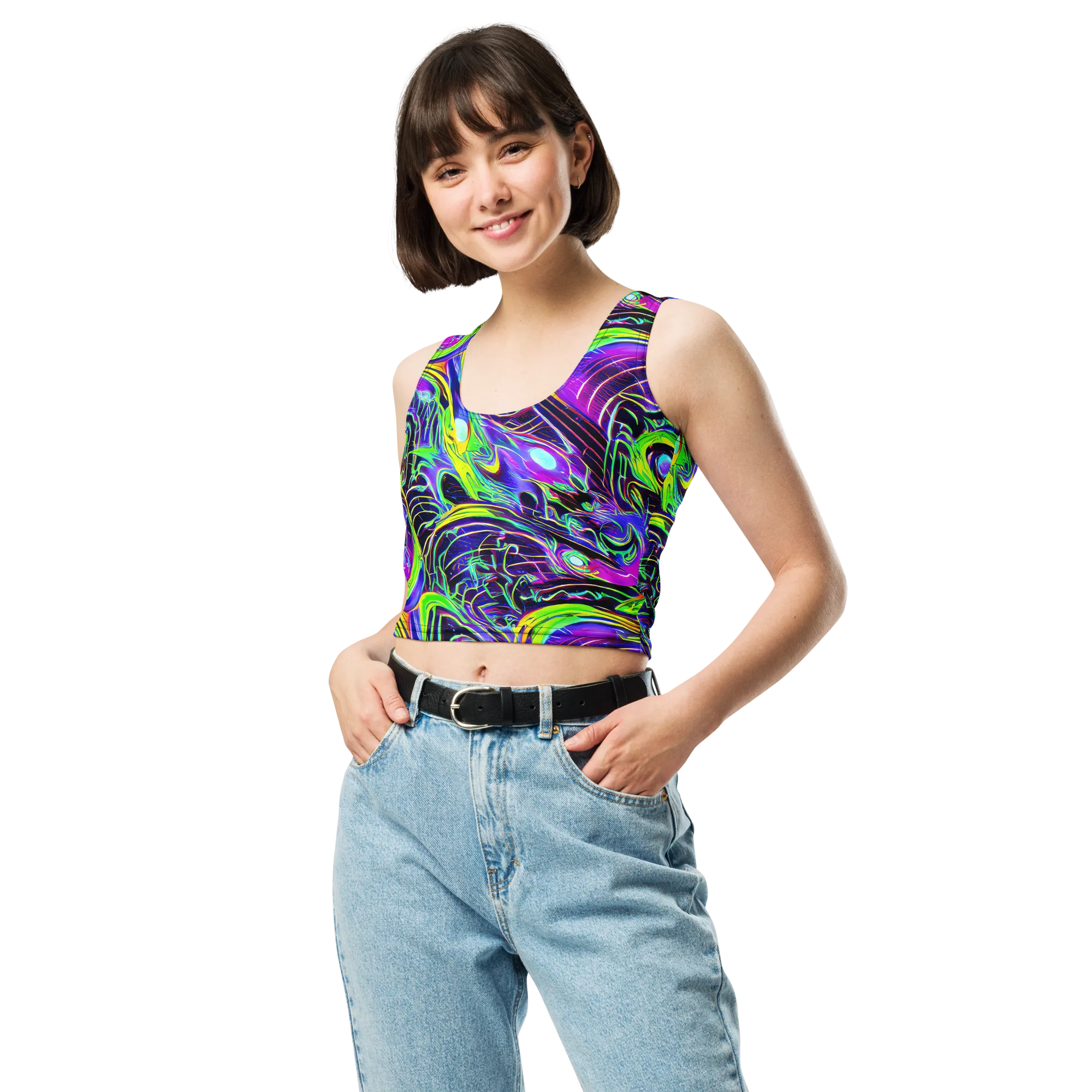 Circuit Bloom on Crop Top — Front