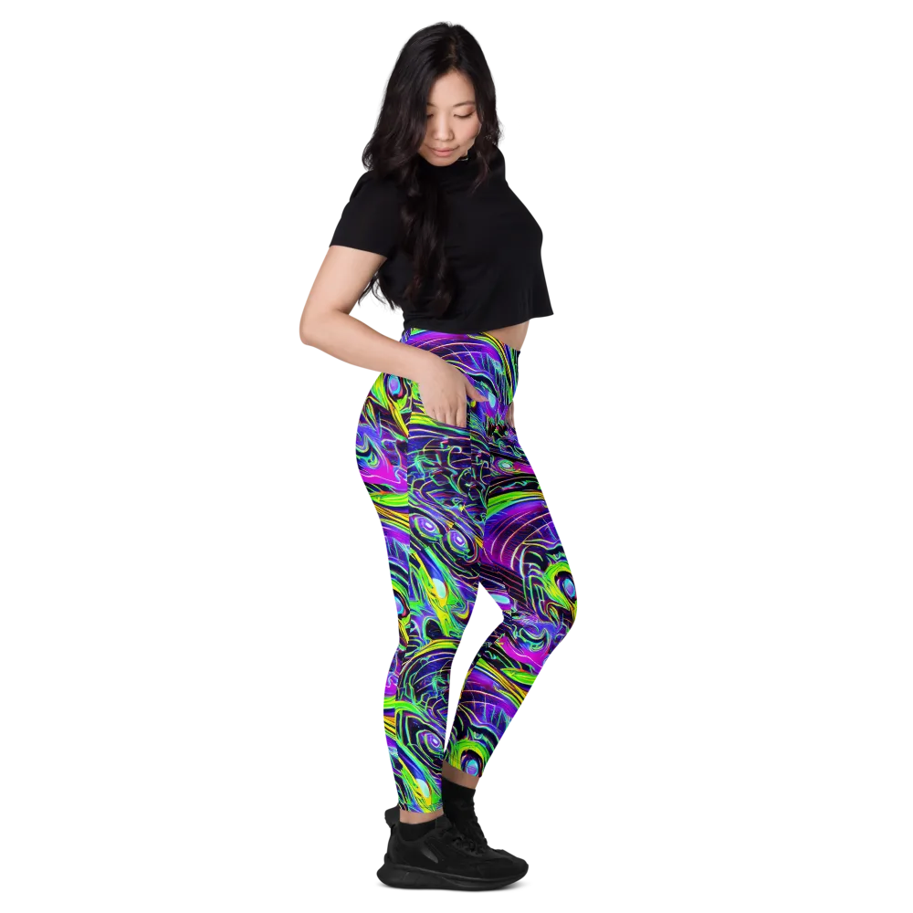 Circuit Bloom on Leggings with Pockets — Right