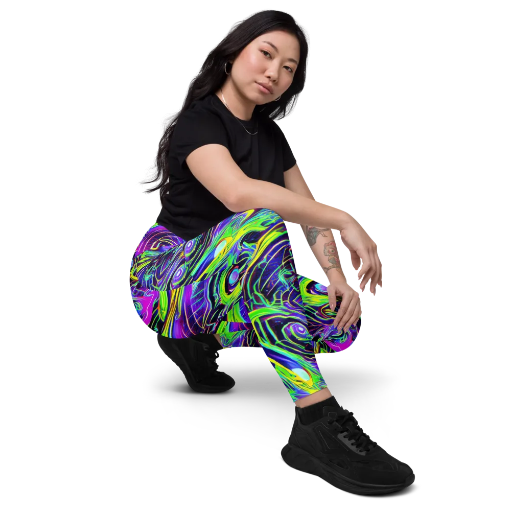 Circuit Bloom on Leggings with Pockets — Right Front