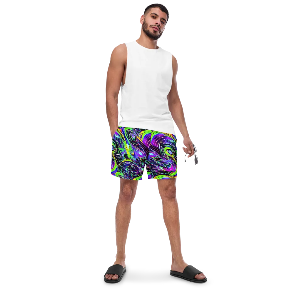Circuit Bloom on Swim Trunks — Front