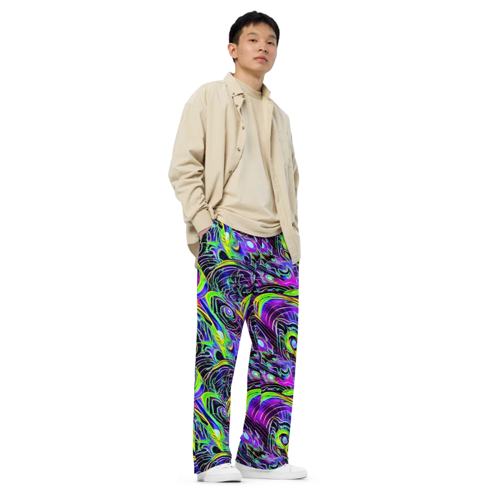 Circuit Bloom on Wide-Leg Pants — Right Front