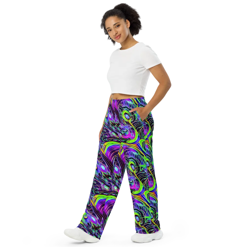 Circuit Bloom on Wide-Leg Pants — Left Front