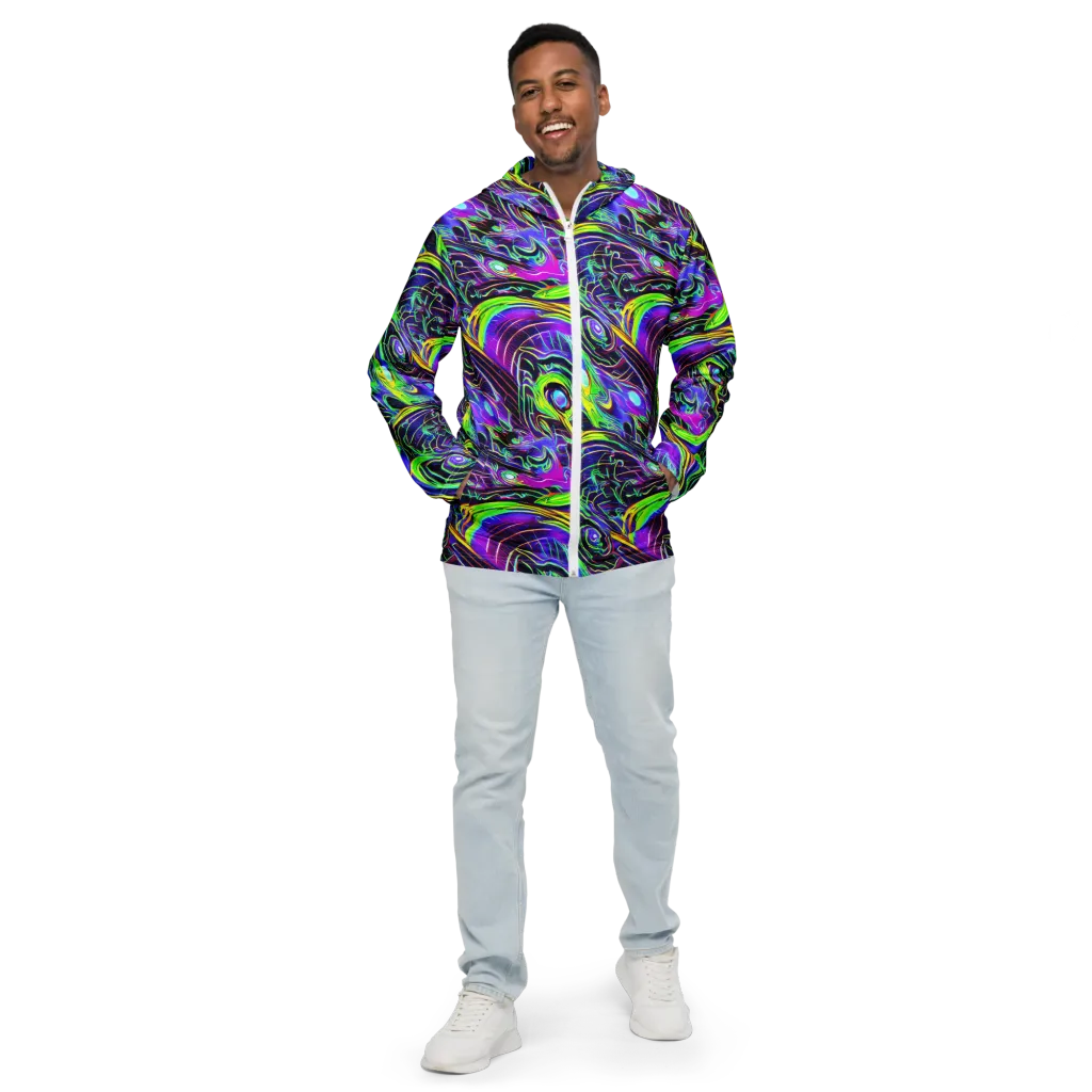 Circuit Bloom on Men's Windbreaker — Front