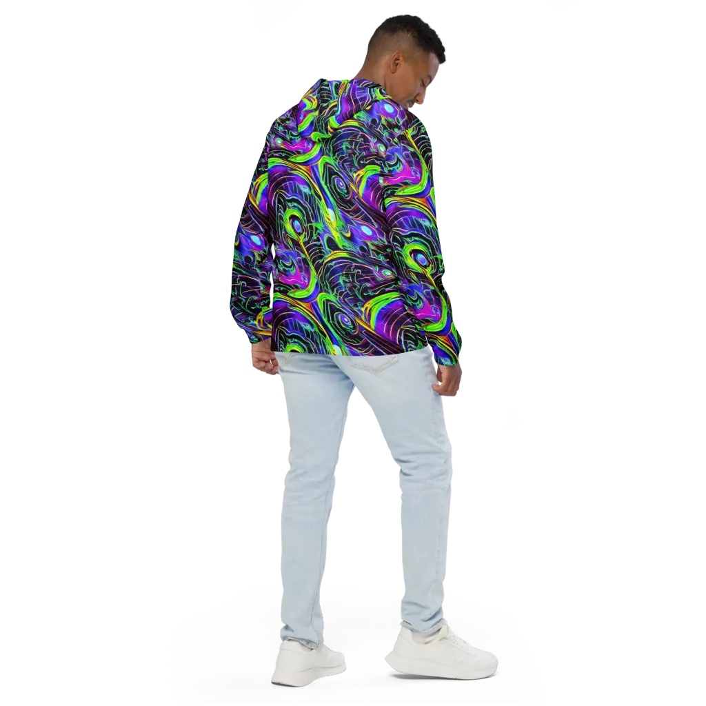 Circuit Bloom on Men's Windbreaker — Back