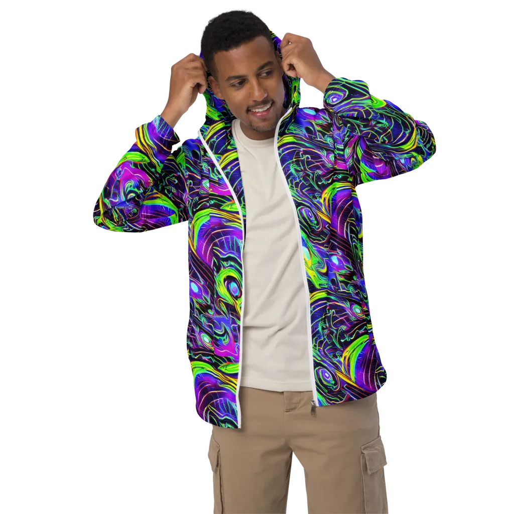 Circuit Bloom on Men's Windbreaker — Front
