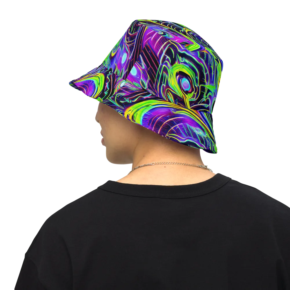 Circuit Bloom on Reversible Bucket Hat — Back Inside