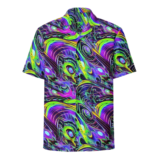Circuit Bloom on a Button Shirt