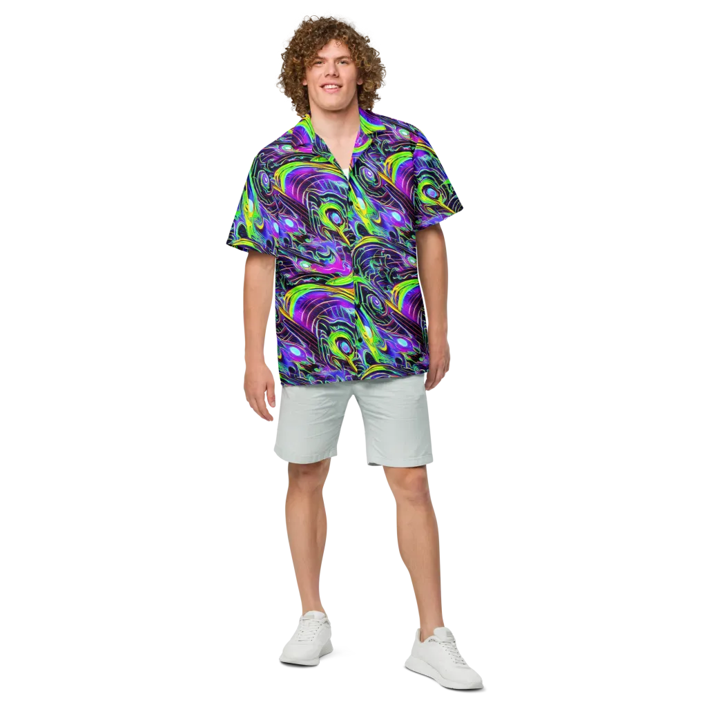 Circuit Bloom on Button Shirt — Front