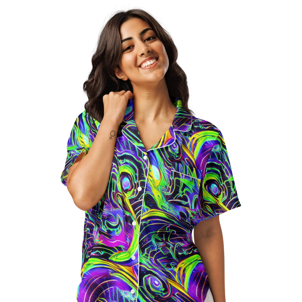 Circuit Bloom on Women's Short Sleeve Pajama Top — Front