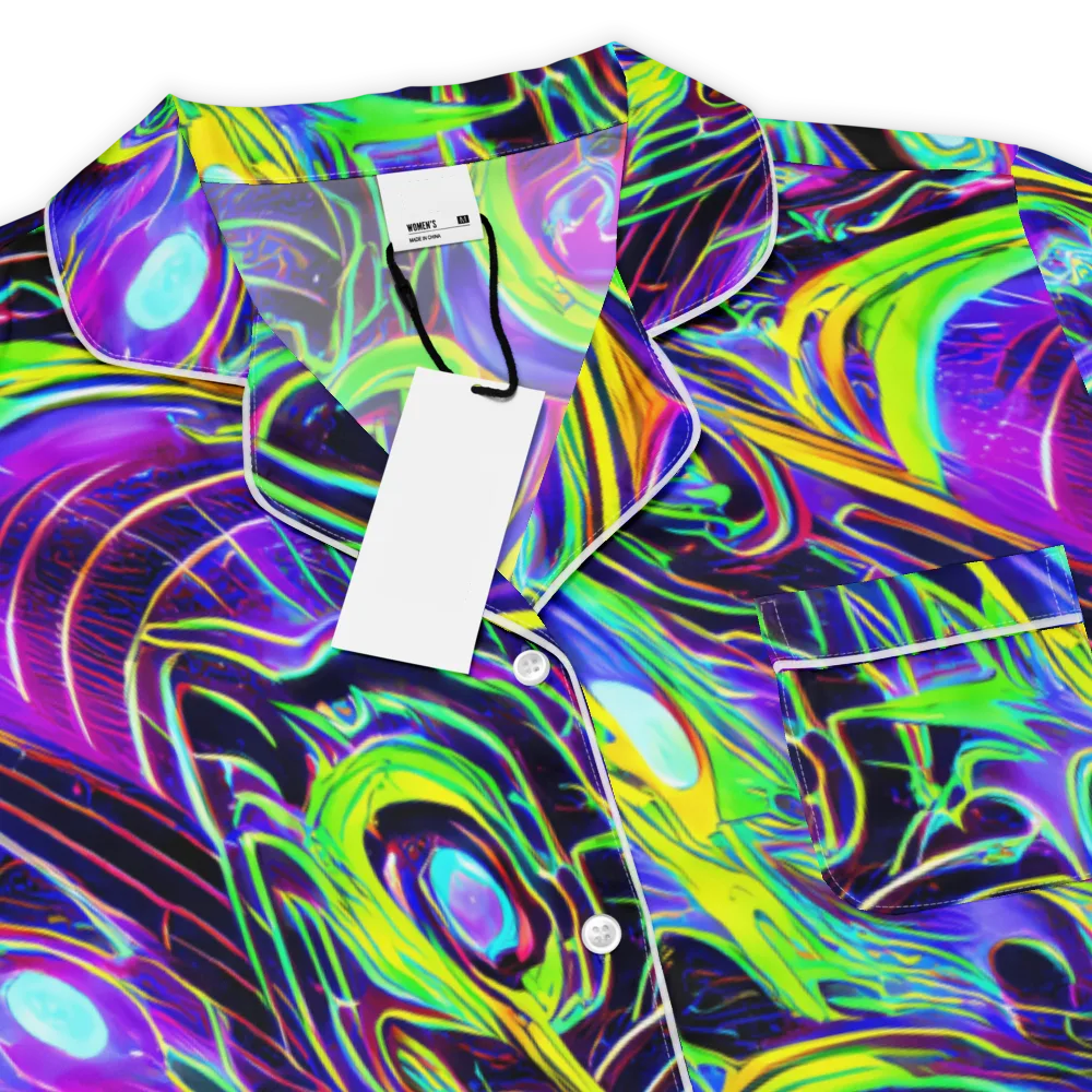 Circuit Bloom on Women's Short Sleeve Pajama Top — Product details
