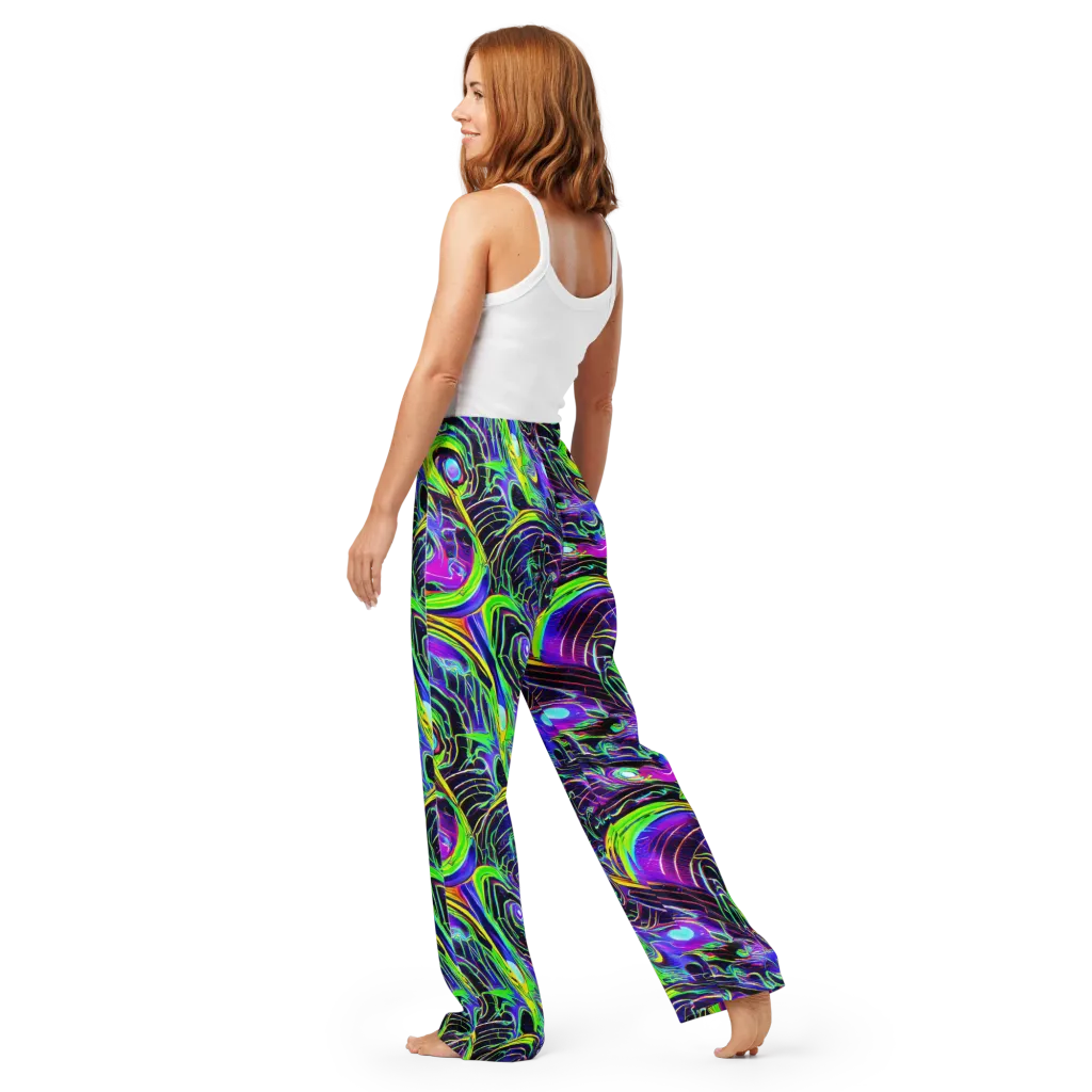Circuit Bloom on Women's Pajama Pants — Back