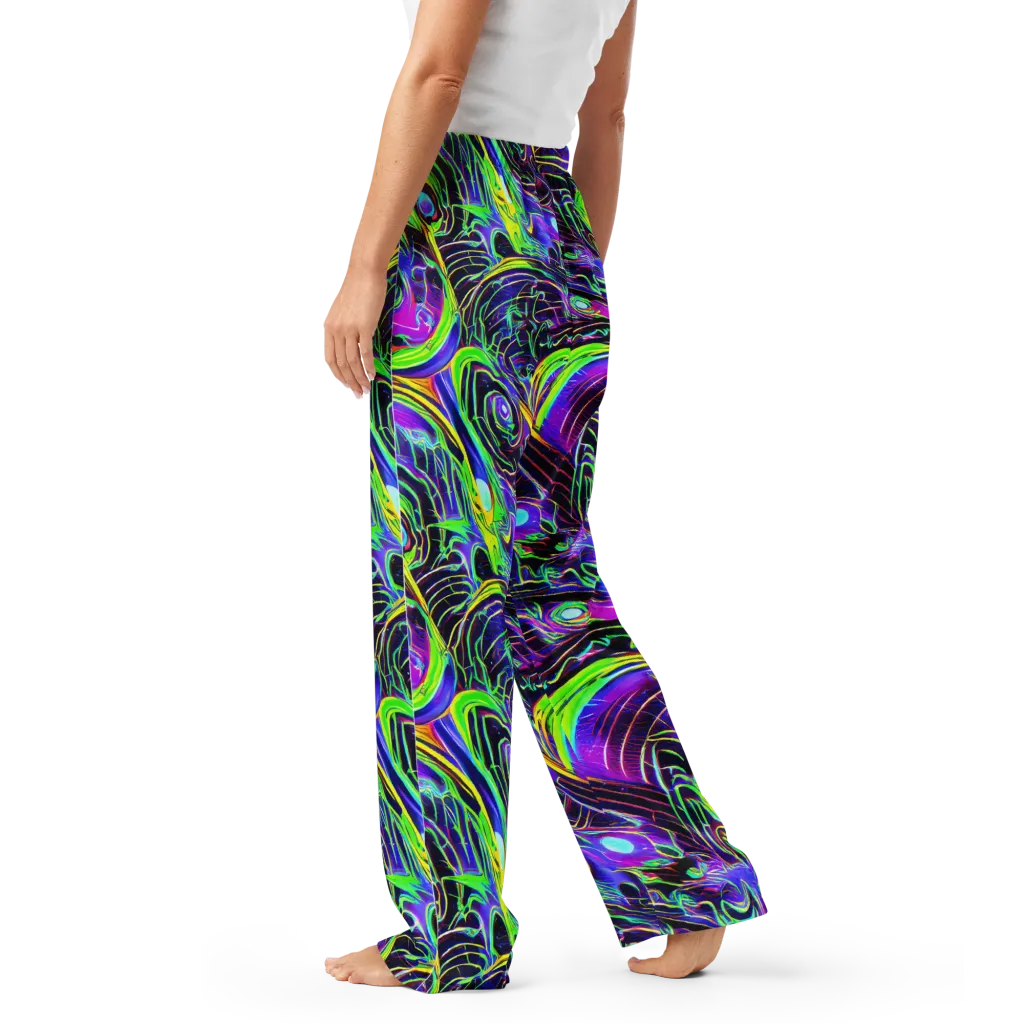 Circuit Bloom on Women's Pajama Pants — Left