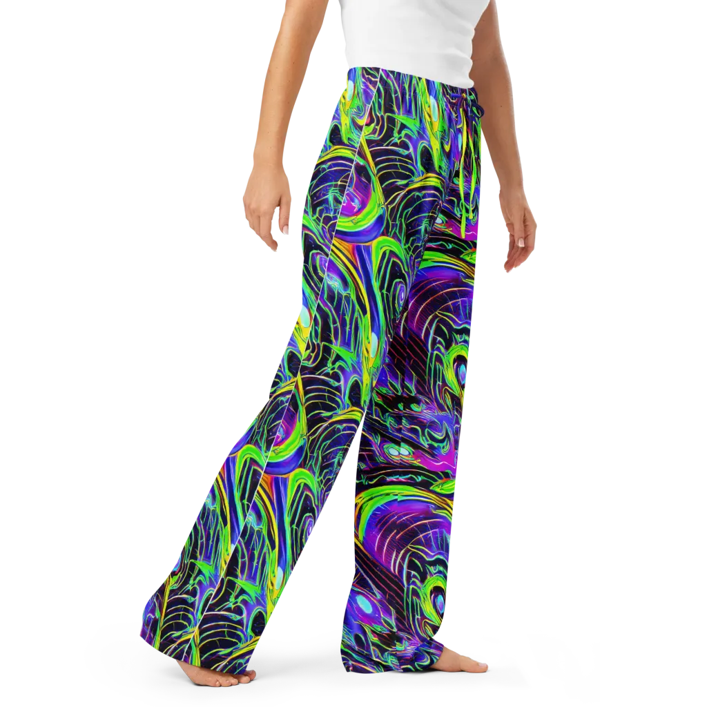Circuit Bloom on Women's Pajama Pants — Right Front