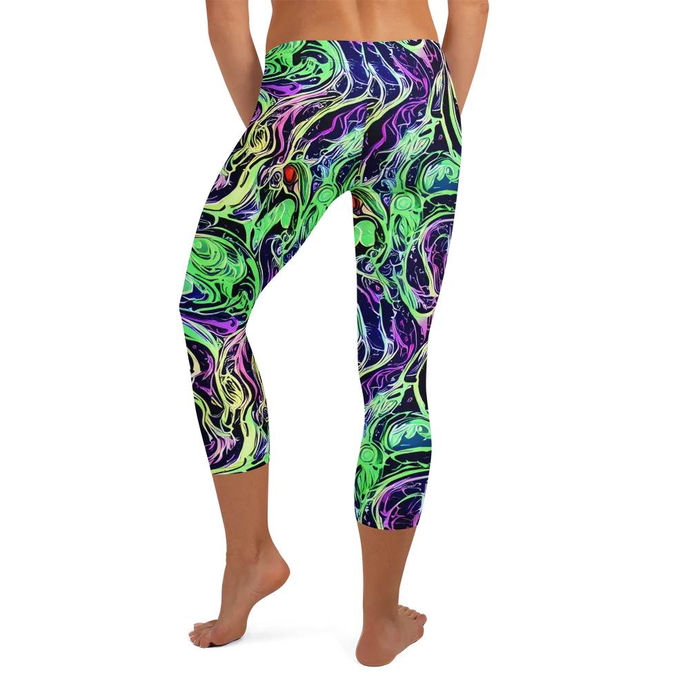 Alien Current on Capri Leggings — Back