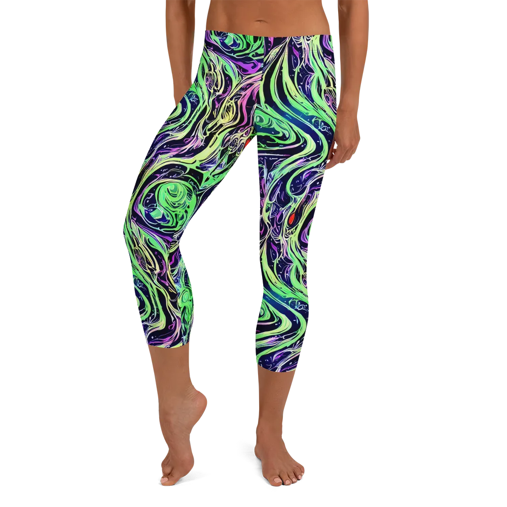 Alien Current on Capri Leggings — Front