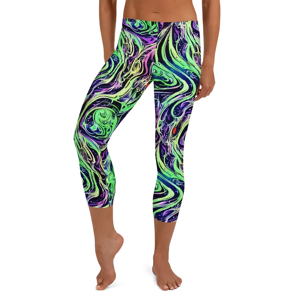 Alien Current on Capri Leggings — Front