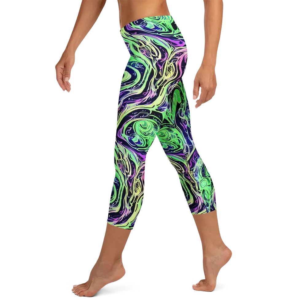 Alien Current on Capri Leggings — Left
