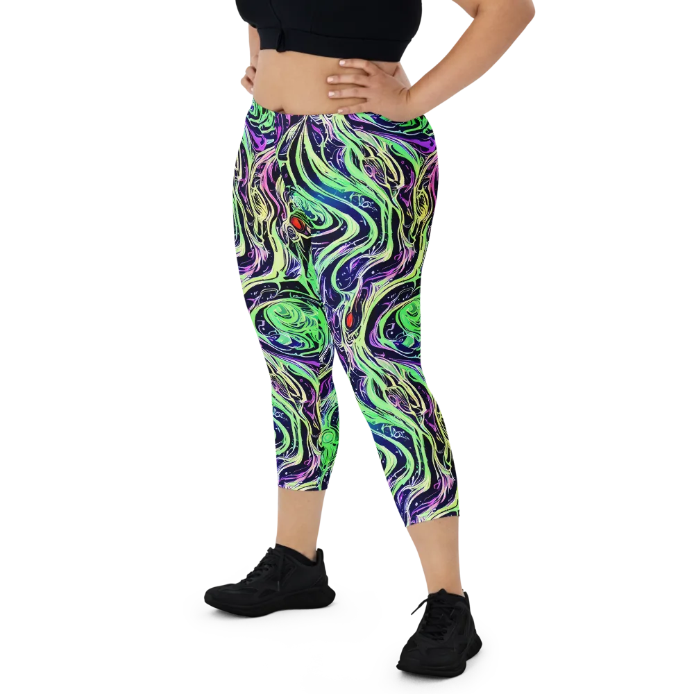 Alien Current on Capri Leggings — Front