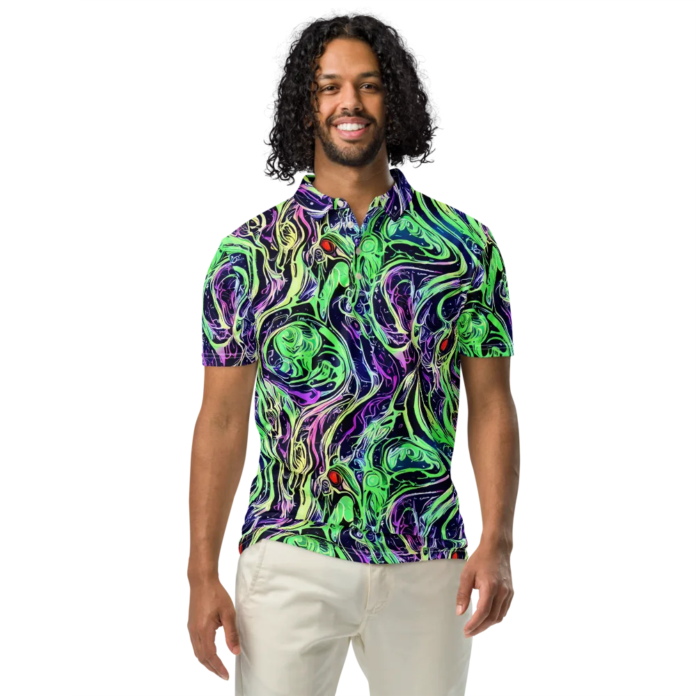 Alien Current on Men's Slim Fit Polo Shirt — Front