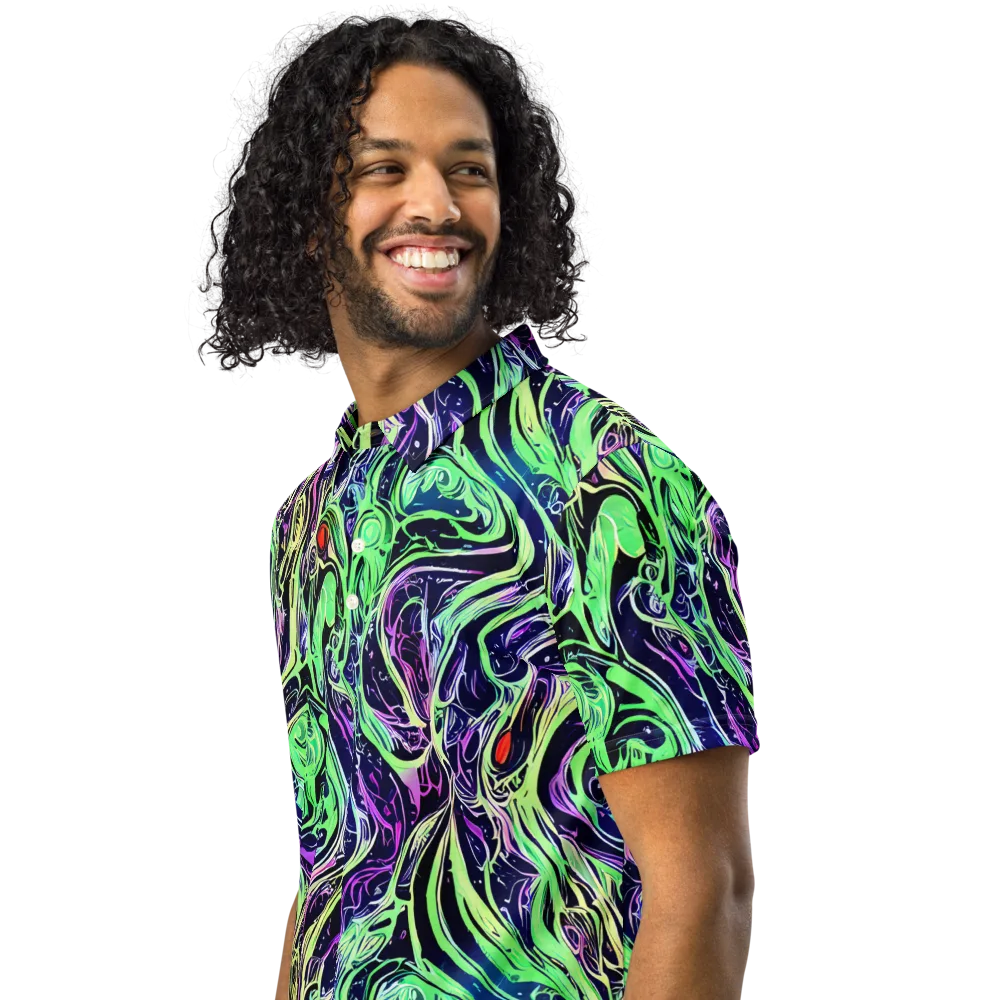 Alien Current on Men's Slim Fit Polo Shirt — Left Front