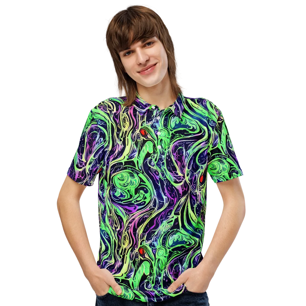 Alien Current on Men's Slim Fit Polo Shirt — Front