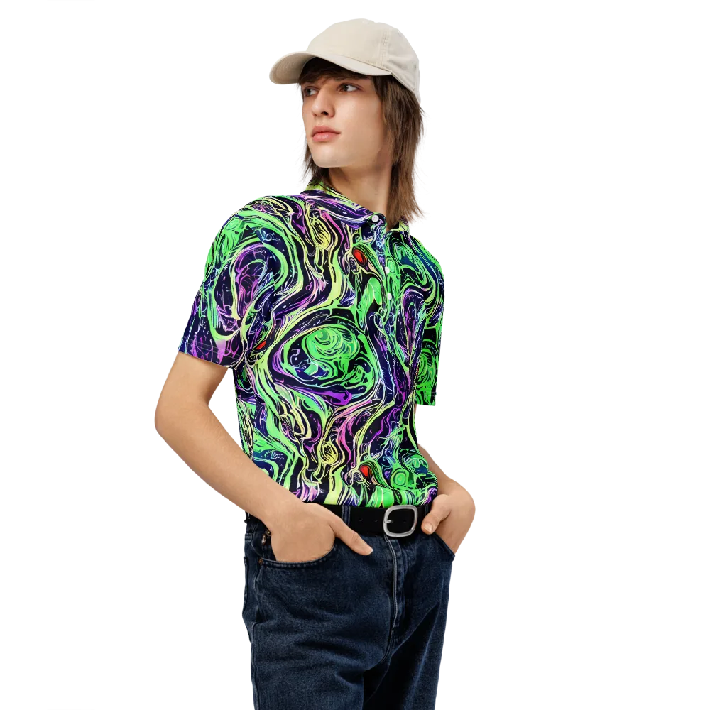 Alien Current on Men's Slim Fit Polo Shirt — Right Front