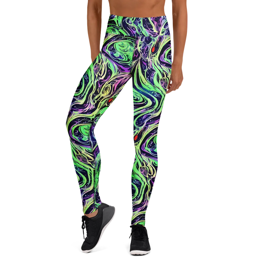 Alien Current on Yoga Leggings — Front
