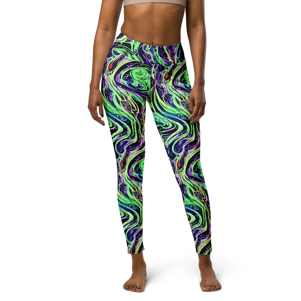 Alien Current on Yoga Leggings — Front