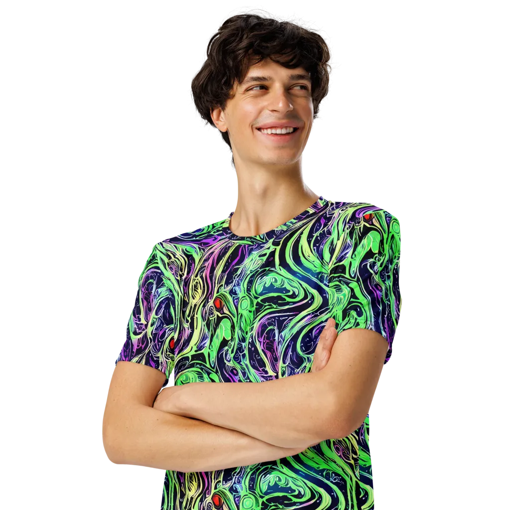 Alien Current on Men's Crew Neck T-Shirt — Left Front
