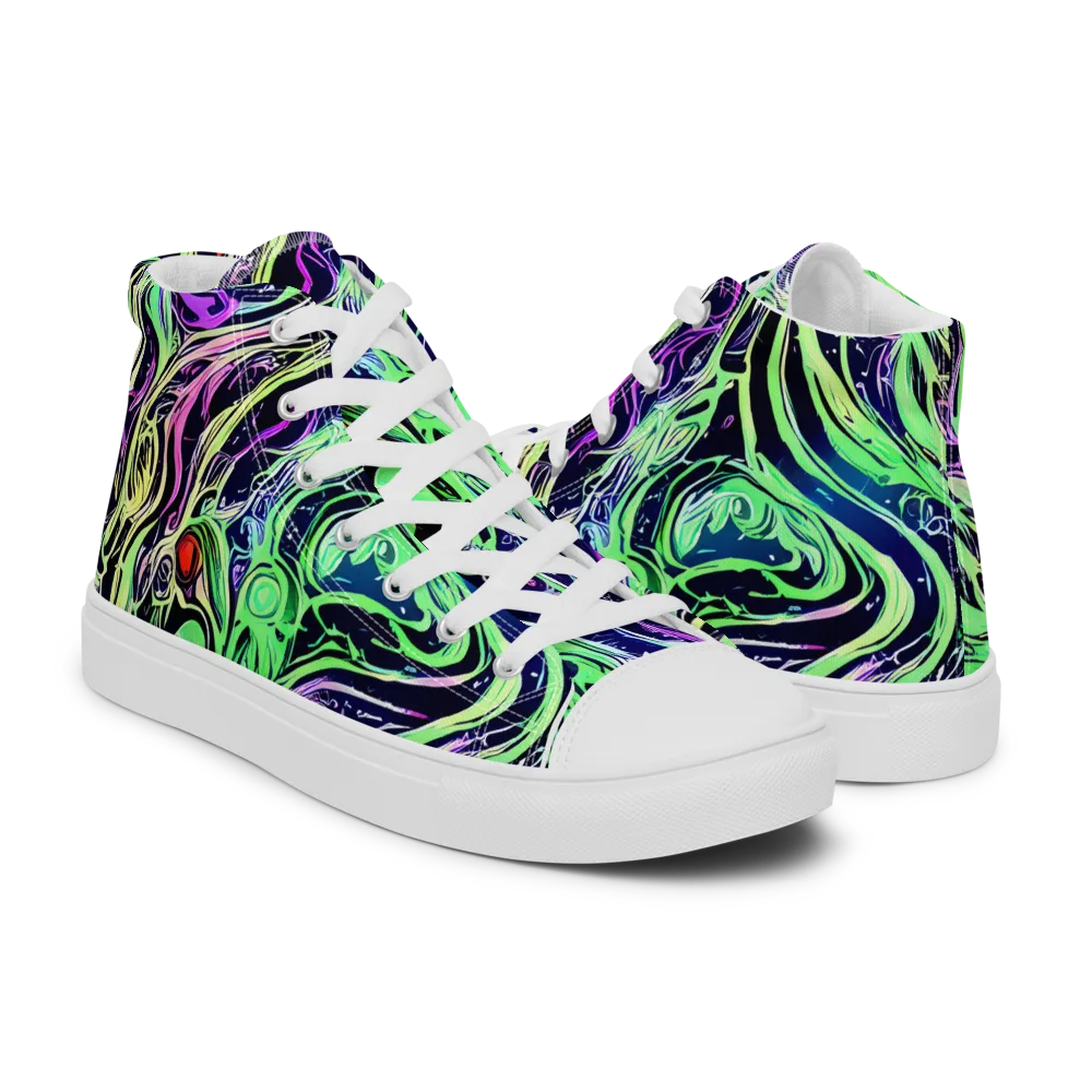 Alien Current on Men's High Top Canvas Shoes — Right