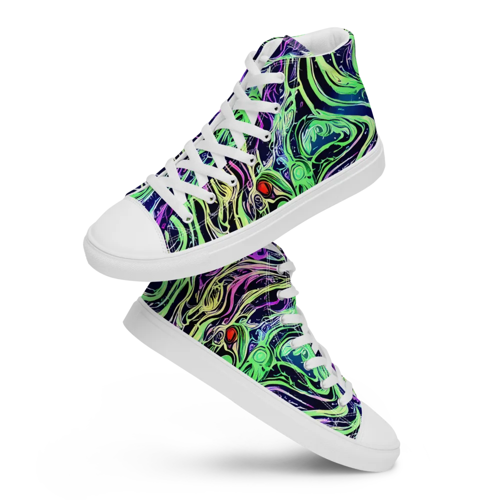 Alien Current on Men's High Top Canvas Shoes — Front