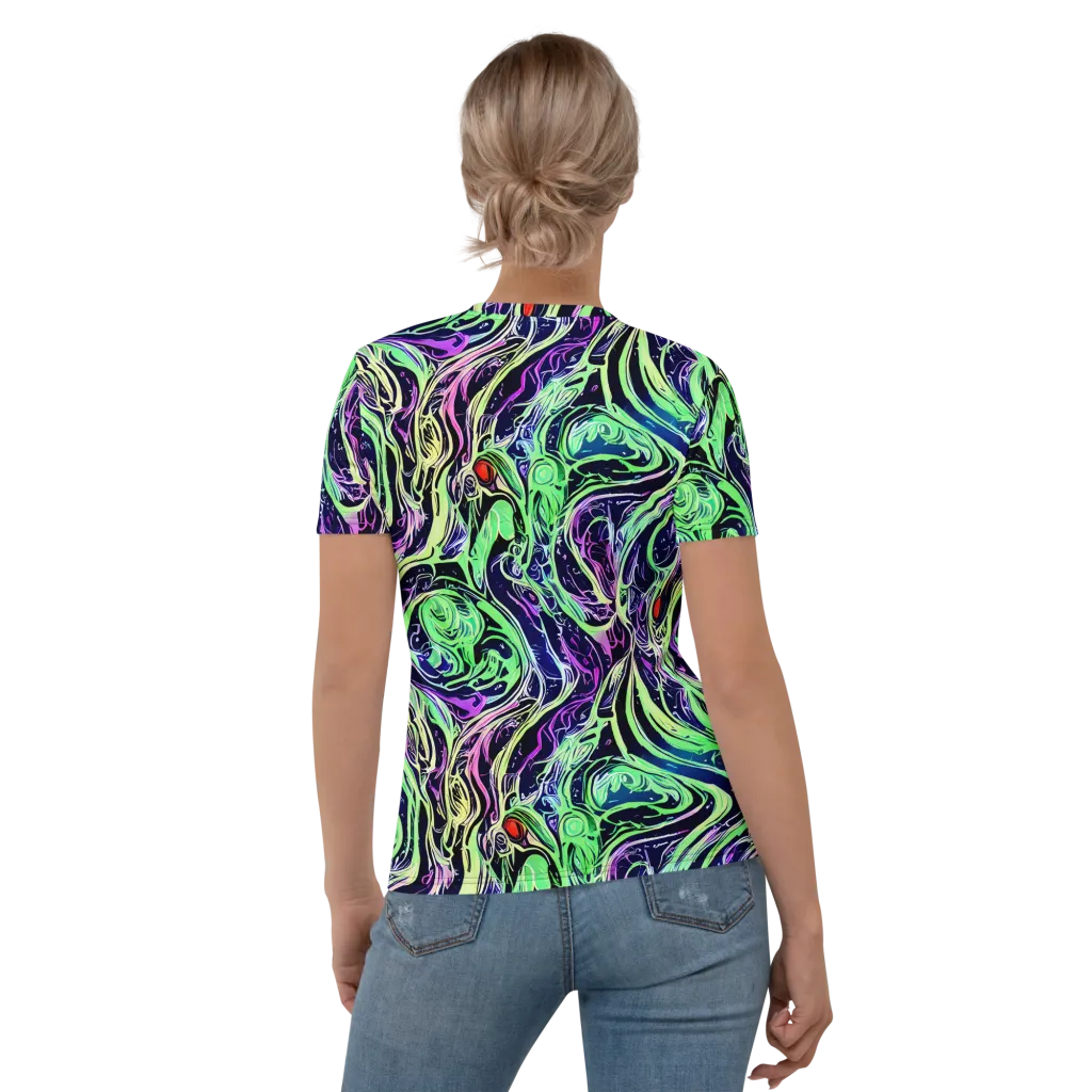 Alien Current on Women's Crew Neck T-Shirt — Back