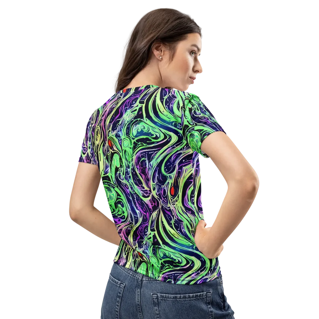Alien Current on Women's Crew Neck T-Shirt — Back