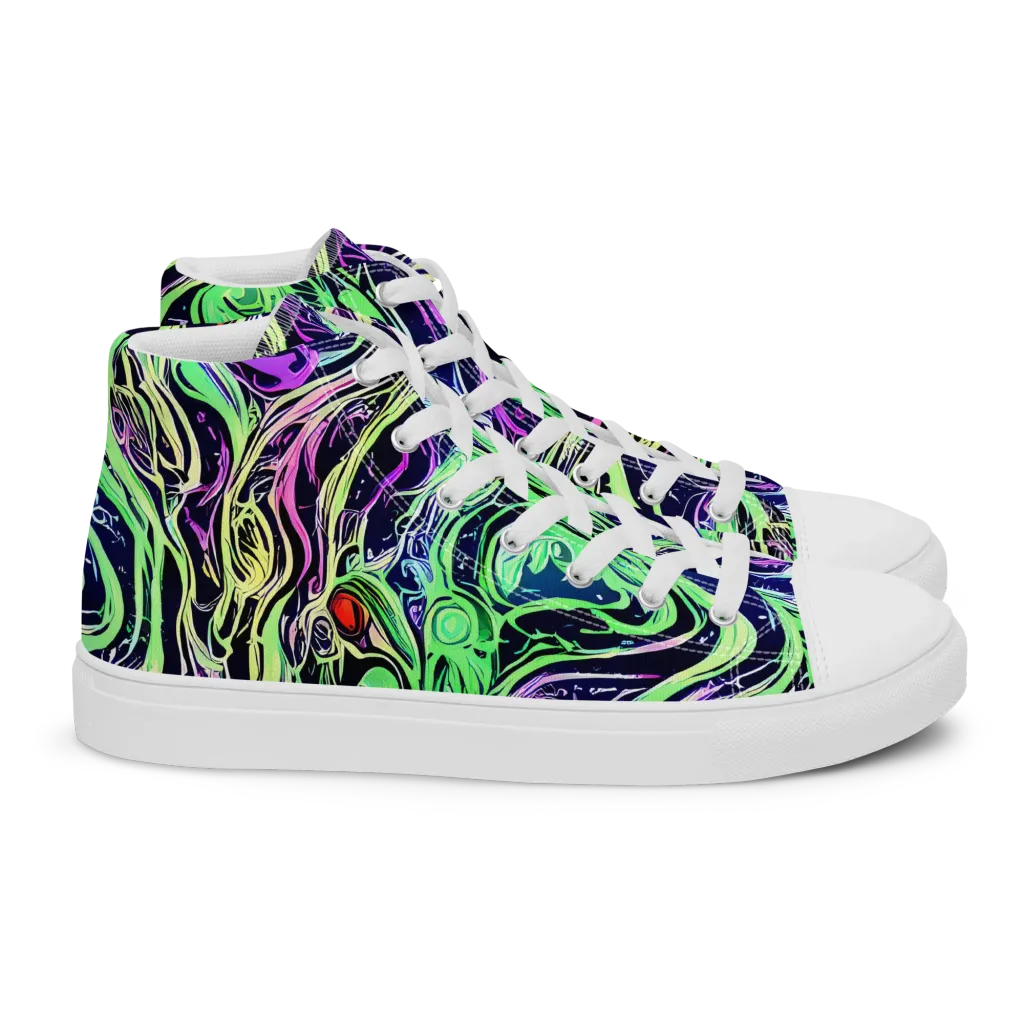 Alien Current on Women's High Top Canvas Shoes — Right